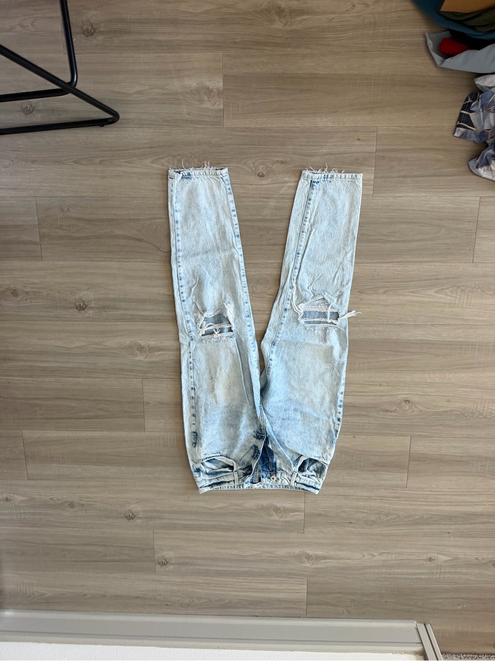Zara Light Blue Acid-Wash Denim Jeans